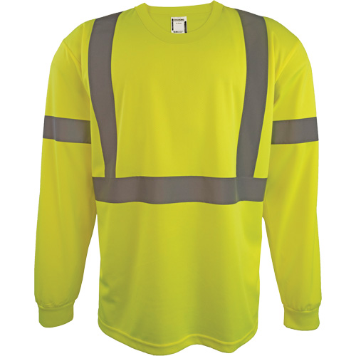 Long Sleeve Safety Shirt, Polyester, 2X-Large, High Visibility Lime-Yellow Planification Entrepots Molloy