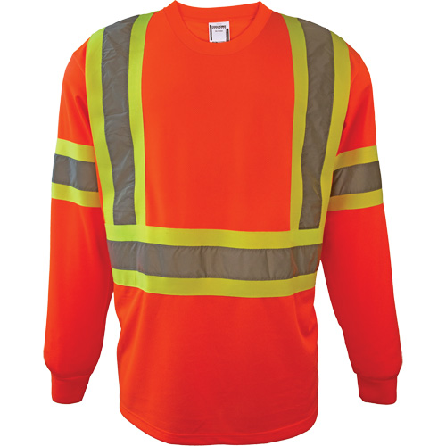 Long Sleeve Safety Shirt, Polyester, 2X-Large, High Visibility Orange Planification Entrepots Molloy