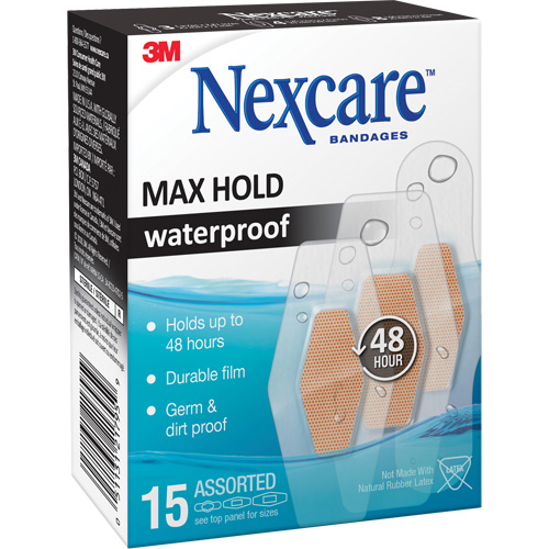 Pansements imperm&eacute;ables &agrave; tenue maximale Nexcare, Assorti, Plastique, St&eacute;rile Planification Entrepots Molloy