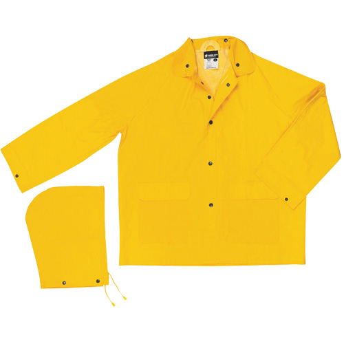 Imperm&eacute;able de s&eacute;rie classique avec capuchon amovible, Polyester/PVC, Moyen, Jaune Planification Entrepots Molloy
