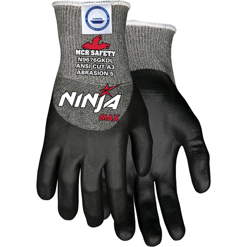 Gants r&eacute;sistant aux coupures Max Ninja, Taille Moyen, Calibre 10, Rev&ecirc;tement Bipolym&egrave;re, Enveloppe en Dyneema, ASTM ANSI niveau A3 Planification Entrepots Molloy