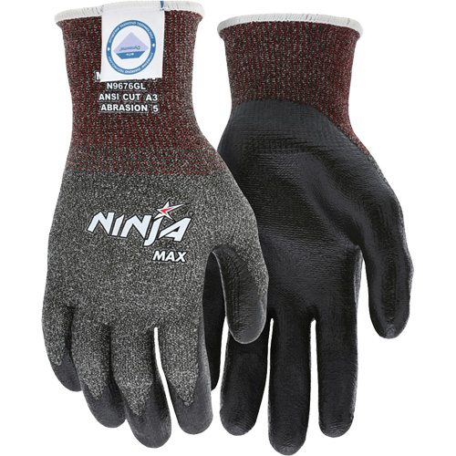 Gants r&eacute;sistant aux coupures Max Ninja, Taille Grand, Calibre 10, Rev&ecirc;tement Bipolym&egrave;re, Enveloppe en Dyneema, ASTM ANSI niveau A3 Planification Entrepots Molloy