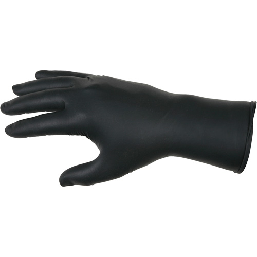 Gants jetables NitriShield Stealth Extra, Grand, Nitrile, 6 mils, Sans poudre, Noir Planification Entrepots Molloy