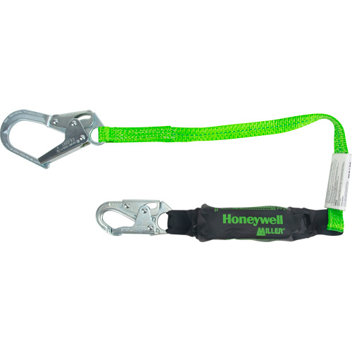 Miller&reg; HP Shock-Absorbing Lanyard, 4', Locking Rebar Hook Center, Locking Snap Hook Leg Ends, Polyester Planification Entrepots Molloy