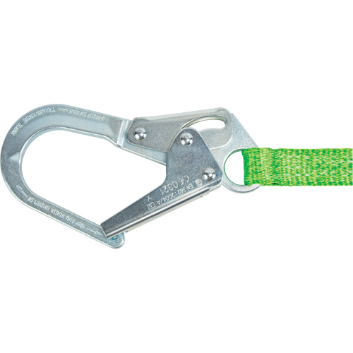 Miller&reg; HP Shock-Absorbing Lanyard, 4', Locking Rebar Hook Center, Locking Snap Hook Leg Ends, Polyester Planification Entrepots Molloy