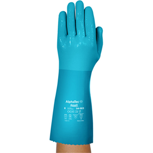 Gants r&eacute;sistants aux produits chimiques AlphaTec 04-003, Taille 8, 14" lo, Nitrile/PVC, Doublure en Molleton, Gant de calibre hiver Planification Entrepots Molloy