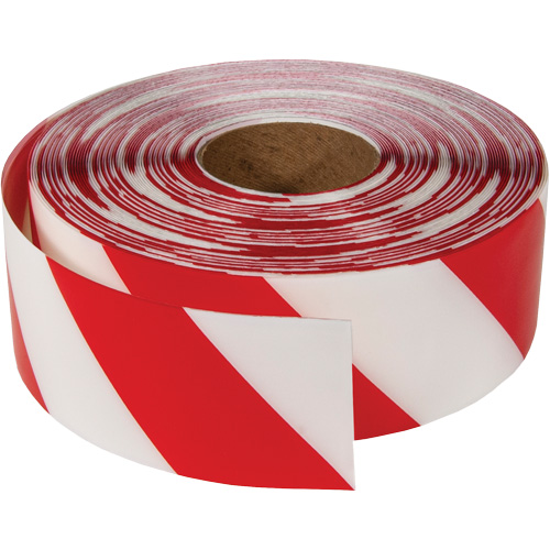 Ruban de marquage tr&egrave;s r&eacute;sistant pour plancher ArmorStripe, 3" x 100', PVC, Rouge et blanc Planification Entrepots Molloy