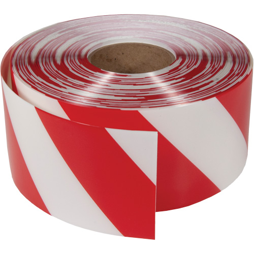 Ruban de marquage tr&egrave;s r&eacute;sistant pour plancher ArmorStripe, 4" x 100', PVC, Rouge et blanc Planification Entrepots Molloy