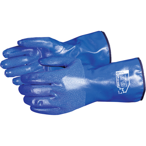 Gants r&eacute;sistants aux produits chimiques North Sea, Taille Petit, 11" lo, Nitrile, Doublure en Molleton, Gant de calibre hiver Planification Entrepots Molloy