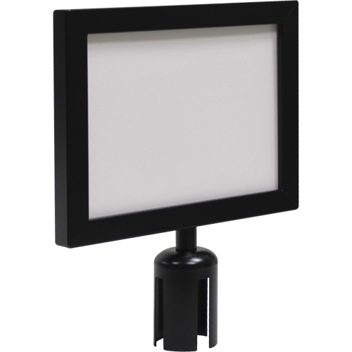 Cadre d'enseigne pour poteau de barri&egrave;re pour le contr&ocirc;le des foules, Noir Planification Entrepots Molloy