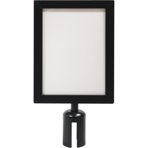 Cadre d'enseigne pour poteau de barri&egrave;re pour le contr&ocirc;le des foules, Noir Planification Entrepots Molloy