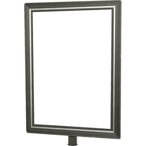 Porte-enseigne vertical robuste pour montant classique, Chrome satin&eacute; Planification Entrepots Molloy