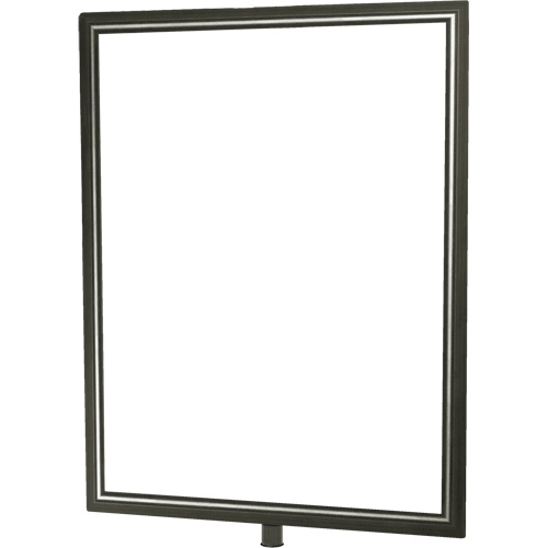 Porte-enseigne vertical robuste pour montant classique, Chrome satin&eacute; Planification Entrepots Molloy
