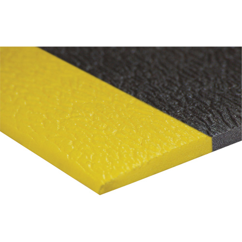 Airsoft Anti-Fatigue Mat, Pebbled, 3' x 5' x 3/8", Black/Yellow, PVC Sponge Planification Entrepots Molloy