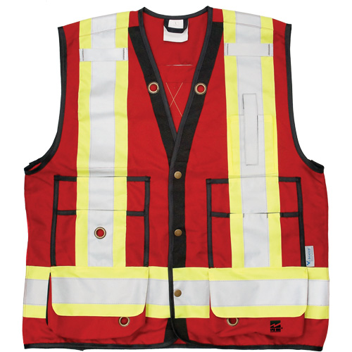 Veste d'arpenteur Open Road, Rouge, Grand, Polyester Planification Entrepots Molloy