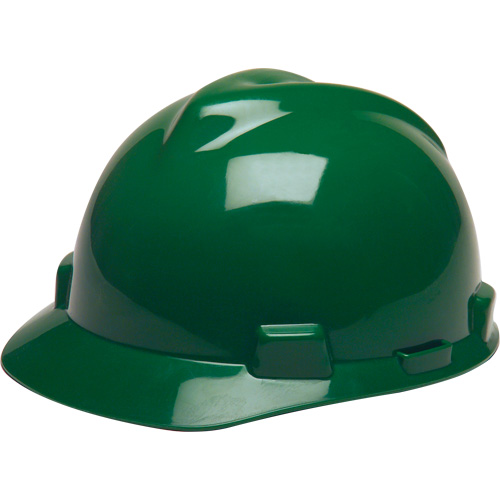 Casque de s&eacute;curit&eacute; avec rainures GREEN V-Gard, R&eacute;pond aux normes CSA type 1, Suspension Rochet Planification Entrepots Molloy
