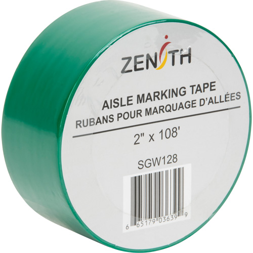 Aisle Marking Tape, 2" x 108', PVC, Green Planification Entrepots Molloy
