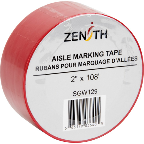 Ruban pour marquage d'all&eacute;es, 2" x 108', PVC, Rouge Planification Entrepots Molloy