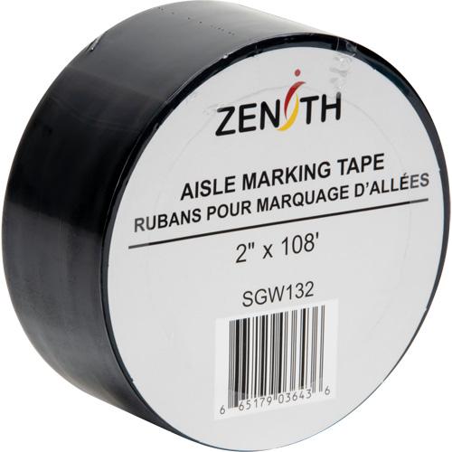 Ruban pour marquage d'all&eacute;es, 2" x 108', PVC, Noir Planification Entrepots Molloy