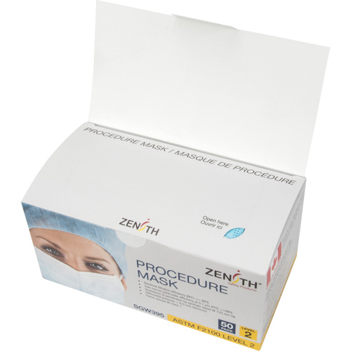 Masques d'intervention jetables, ASTM F2100 Niveau 2, Classe 1 Planification Entrepots Molloy