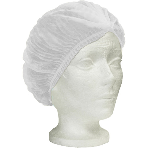 Ronco Care Pleated Bouffant Cap, Polypropylene, 24", White Planification Entrepots Molloy