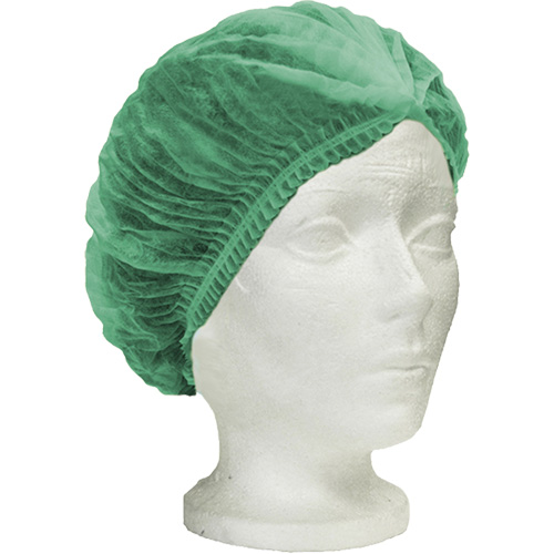 Ronco Care Pleated Bouffant Cap, Polypropylene, 21", Green Planification Entrepots Molloy