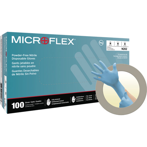 Gants jetables N20, Petit, Nitrile, 4,7 mils, Sans poudre, Bleu Planification Entrepots Molloy