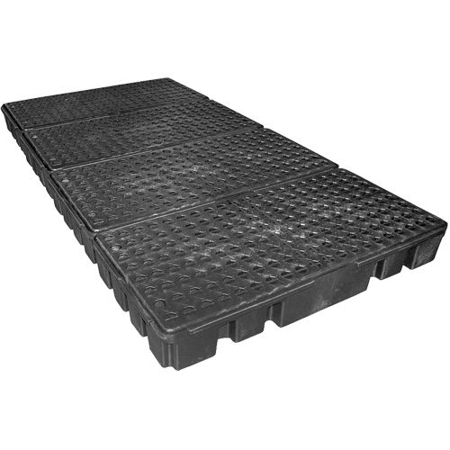 Black Diamond Low Profile Spill Pallet, 102 US gal. Spill Capacity, 96" x 49" x 6.5" Planification Entrepots Molloy