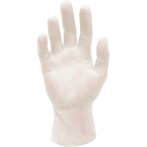 Gants d'examen m&eacute;dical synth&eacute;tiques extensibles, Grand, Vinyle, 5 mils, Sans poudre, Blanc, Classe 2 Planification Entrepots Molloy