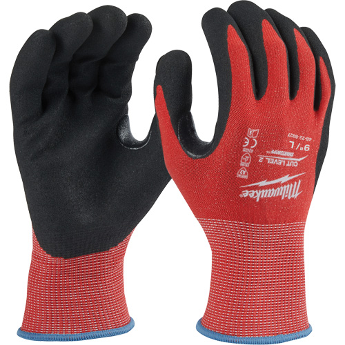 Gants r&eacute;sistants aux coupures enduits par trempage, Taille Moyen, Calibre 15, Rev&ecirc;tement Nitrile, Enveloppe en Nylon/Lycra, ASTM ANSI niveau A2 Planification Entrepots Molloy