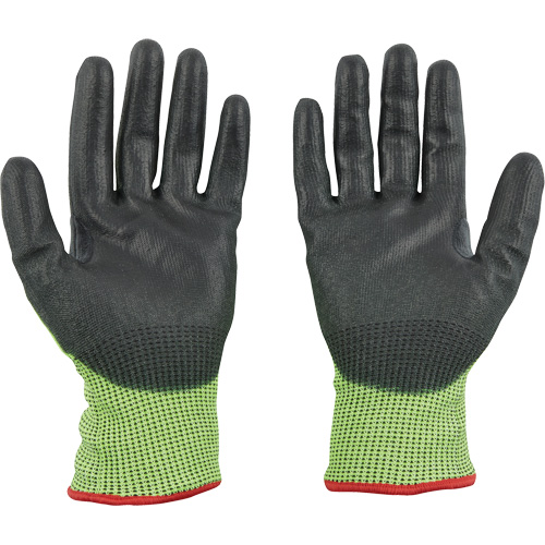 Gants &agrave; haute visibilit&eacute; enduits par trempage, Taille Grand, Calibre 15, Rev&ecirc;tement Polyur&eacute;thane, Enveloppe en Poly&eacute;thyl&egrave;ne, ASTM ANSI niveau A5 Planification Entrepots Molloy