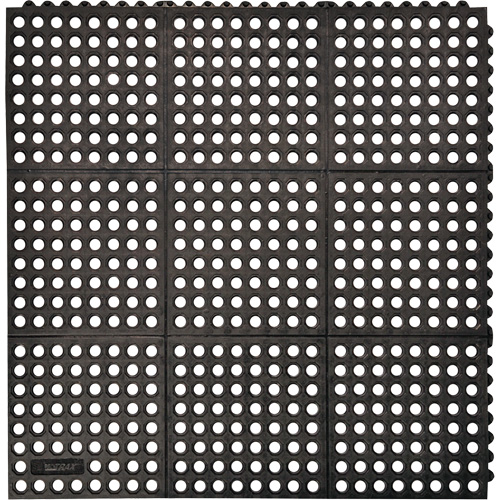 Tapis antifatigue &agrave; imbrication Cushion-Ease 550, &agrave; fentes, 3' x 3' x 3/4", Noir, Caoutchouc Planification Entrepots Molloy