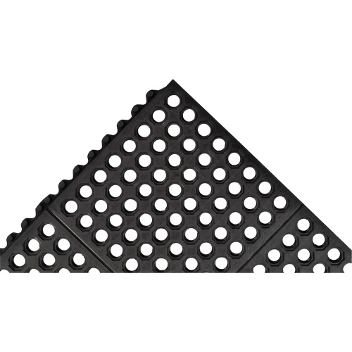 Tapis antifatigue &agrave; imbrication Cushion-Ease 550, &agrave; fentes, 3' x 3' x 3/4", Noir, Caoutchouc Planification Entrepots Molloy