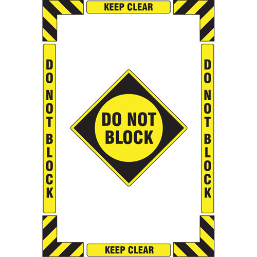 Trousse de marquage du sol ?Keep Clear Do Not Block? (se tenir &agrave; l&eacute;cart - ne pas encombrer), Adh&eacute;sif, Anglais avec pictogramme Planification Entrepots Molloy