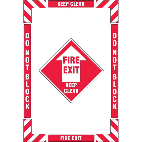 "Fire Exit" Floor Marking Kit, Adhesive, English with Pictogram Planification Entrepots Molloy