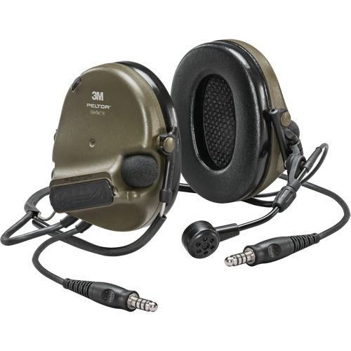 Casque VI NIB avec deux fils de sortie Peltor ComTac, Style Cordon cervical, 22 dB Planification Entrepots Molloy
