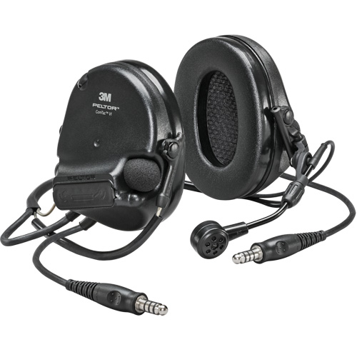 Casque VI NIB avec deux fils de sortie Peltor ComTac, Style Cordon cervical, 22 dB Planification Entrepots Molloy