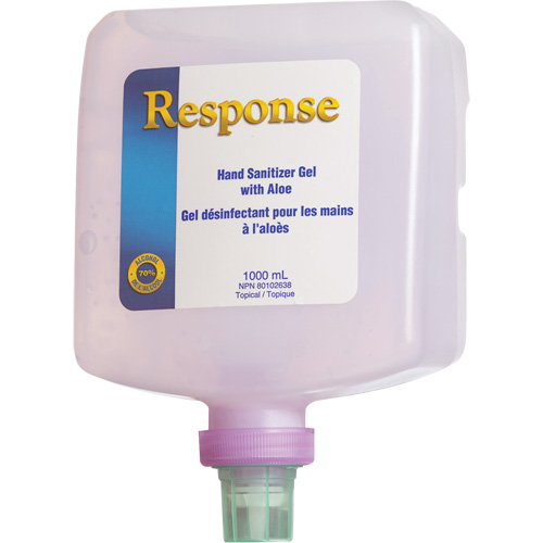 Gel d&eacute;sinfectant pour les mains &agrave; l'alo&egrave;s Response, 1000 ml, Bouteille &agrave; pompe, 70 % alcool Planification Entrepots Molloy