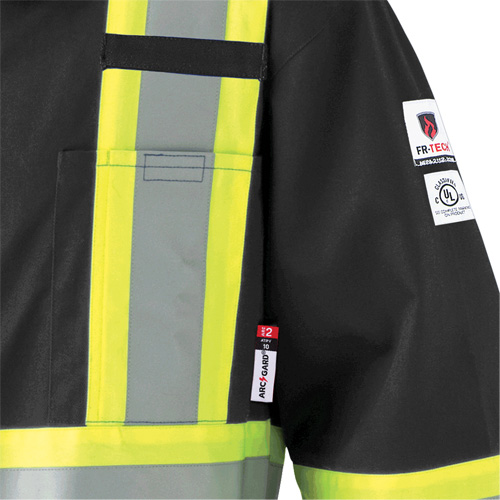 7702BK Combinaison ignifuge et r&eacute;sistant &agrave; l'arc &eacute;lectrique 88/12 FR-Tech, Taille 36, Noir, 9,7 cal/cm² Planification Entrepots Molloy