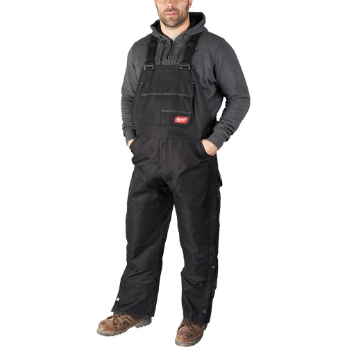 GridIron Regular Length Zip-To-Thigh Bib Overall, Men's, Large, Black Planification Entrepots Molloy
