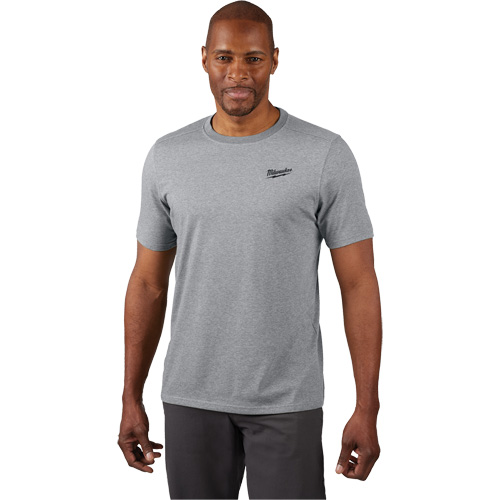 Hybrid Work Tee Shirt, Men's, Small, Grey Planification Entrepots Molloy