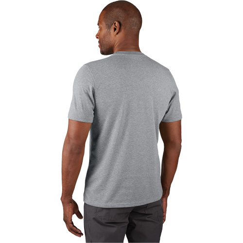 Hybrid Work Tee Shirt, Men's, Small, Grey Planification Entrepots Molloy
