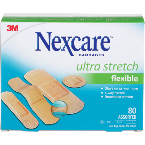 Pansements ultra-extensibles Nexcare, Assorti, Plastique, Non st&eacute;rile Planification Entrepots Molloy