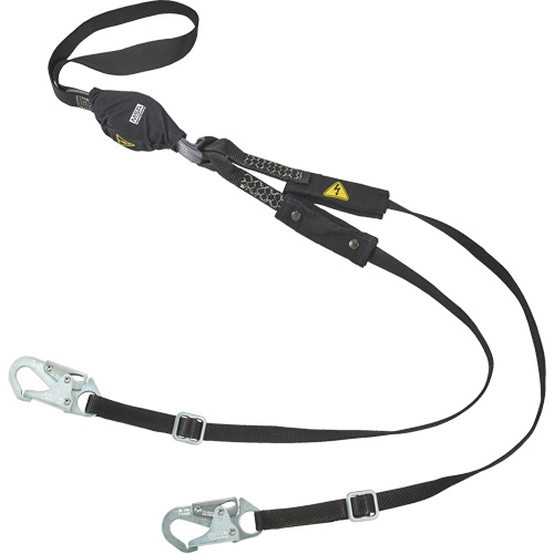 Longe utilitaire &agrave; amortisseur d'&eacute;nergie V-Series, 6', Point d'ancrage &agrave; Crochet mousqueton, Crochet mousqueton aux jambes, Nylon Planification Entrepots Molloy