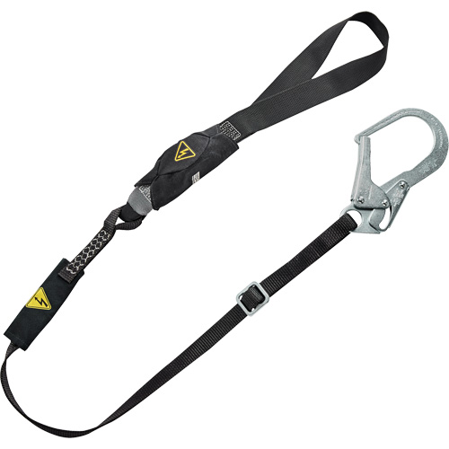 V-Series Utility Energy Absorbing Lanyard, 6', Rebar Hook Center, Snap Hook Leg Ends, Nylon Planification Entrepots Molloy