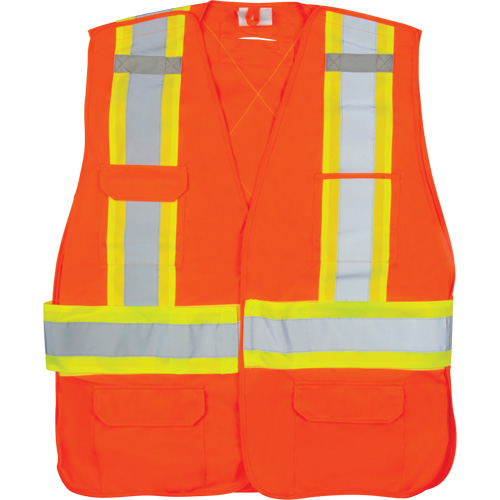 CSA-Compliant High-Visibility Surveyor Vest, High Visibility Orange, Medium, Polyester Planification Entrepots Molloy
