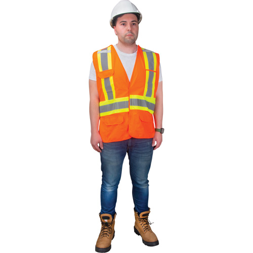 CSA-Compliant High-Visibility Surveyor Vest, High Visibility Orange, Medium, Polyester Planification Entrepots Molloy