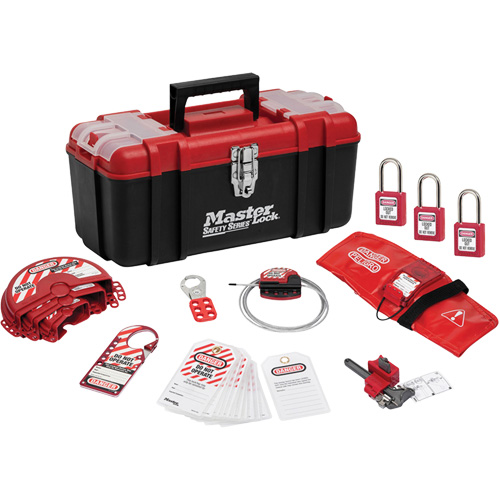 Trousse de cadenassage standard avec cadenas en thermoplastique Zenex, Ensemble Vanne, 13 composants compris Planification Entrepots Molloy