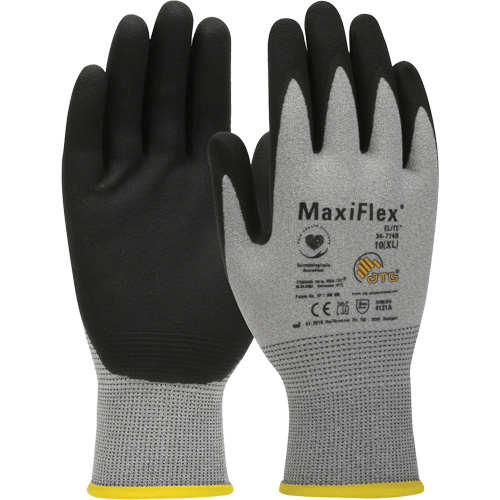 Gants compatibles avec les &eacute;crans tactiles ultral&eacute;gers ATG MaxiFlex Elite, Grand, R&ecirc;vetement Nitrile, Calibre 18, Enveloppe en Nylon Planification Entrepots Molloy
