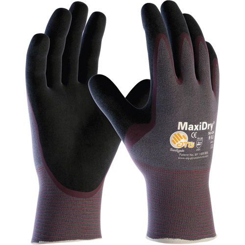 ATG MaxiDry&reg; Ultra Lightweight Seamless Gloves, Large, Nitrile Coating, 15 Gauge, Nylon/Elastane Shell Planification Entrepots Molloy
